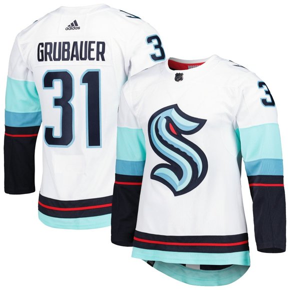 Philipp Grubauer Seattle Kraken adidas NHL Primegreen Authentic Away Jersey - Picture 11 of 11